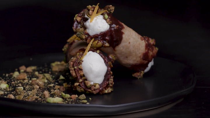 Cannoli with Chocolate and Pistachios