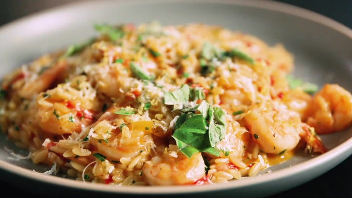 Risotto-style Orzo With Marinated Shrimp